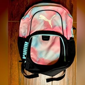Puma Pink and blue tie dye backpack